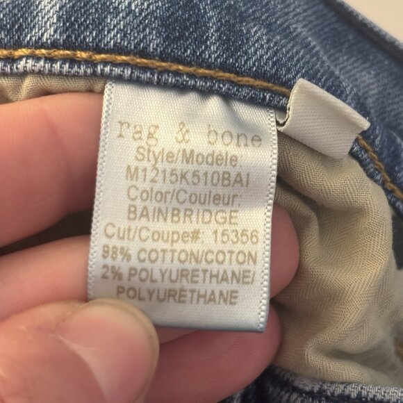 Rag and Bone Women's slim straight leg distressed jeans size 32 medium wash - Picture 14 of 16